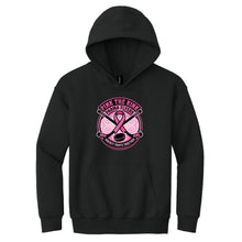 Load image into Gallery viewer, Pink the Rink | Ribbon Design | Gildan® Heavy Blend™ Hooded Sweatshirt YOUTH
