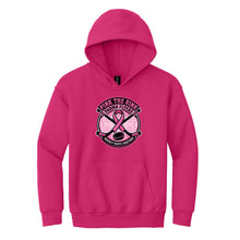 Load image into Gallery viewer, Pink the Rink | Ribbon Design | Gildan® Heavy Blend™ Hooded Sweatshirt YOUTH
