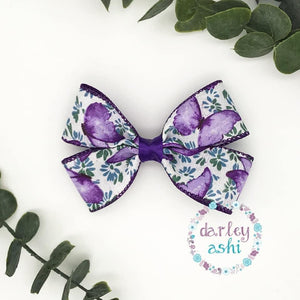 Purple Butterfly | Double Pinch Bow